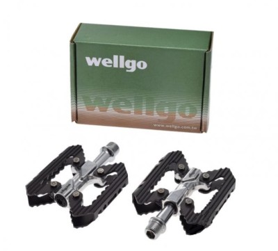 Set 2 pedale Wellgo din aluminiu forjat, filet 9/16, culoare negru Cod:AWR0091 foto