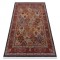 Covor L&acirc;nă KESHAN franjuri, Ornament, cadru oriental 7576/53511 vin roșu / albastru inchis, 80x145 cm