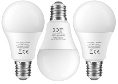 Set 3 Becuri LED 9W, E27, Lumina Rece 6500K, 880lm, bec tip bulb echivalent 65w, autonomie 25000h
