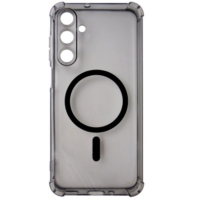 Husa spate silicon gri transparent cu negru, magnet, colturi intarite, pentru Samsung Galaxy A16 4G, 5G foto