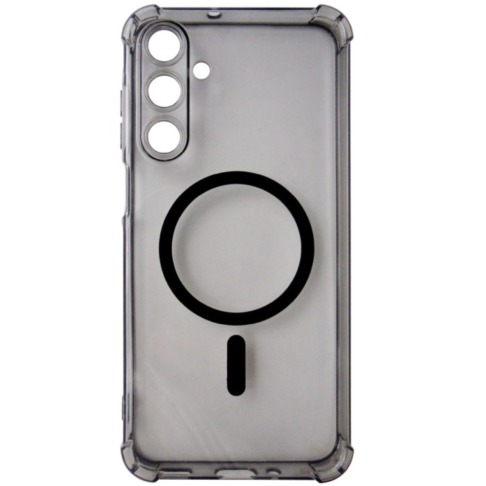 Husa spate silicon gri transparent cu negru, magnet, colturi intarite, pentru Samsung Galaxy A16 4G, 5G