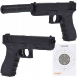 PISTOL DE JUCĂRIE CU ARC DE 6 MM, CU SUPORT DE SILENȚIERE ȘI SET DE BILE DE ȚINTĂ