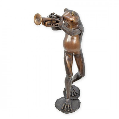 Broasca cu trompeta-statueta din bronz TBB-31 foto