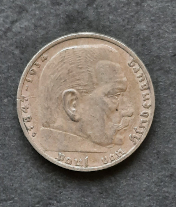 2 Reichsmark 1937, litera F, Germania - G 3924