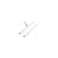 Cablu din ambele par&#355;i, USB C mufa, USB 3.1, lungime 1m, alb, LOGILINK - CU0131