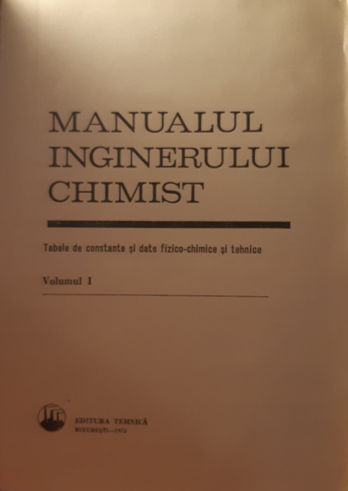 Manualul inginerului chimist vol 1+2