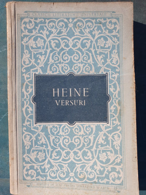 Versuri (Heine), Editura de Stat pentru Literatura si Arta, 1956, 654 pag foto