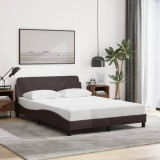 VidaXL Cadru de pat fără saltea, maro &icirc;nchis, 120x200 cm, textil