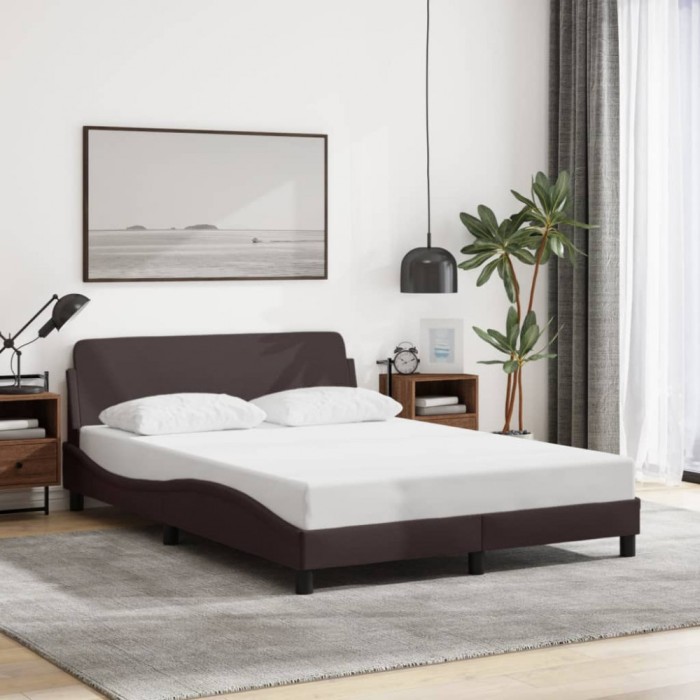 vidaXL Cadru de pat fără saltea, maro &icirc;nchis, 120x200 cm, textil