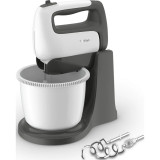 Mixer cu bol Tefal Prep&amp;#039;Mix+ HT464138, 500 W, 2.5L, 5 trepte viteza, functie turbo, 2 teluri inox, 2 carlige inox, bol auto-rotativ