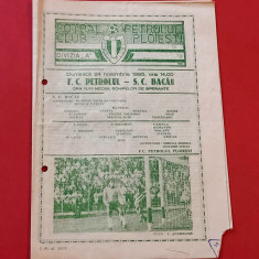 Program meci fotbal PETROLUL PLOIESTI - SC BACAU (24.11.1985)
