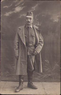 HST P744 Poză soldat austro-ungar 1915 expediată Deta Banat Timiș foto