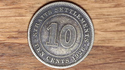 Straits Settlements - moneda de colectie argint - 10 cents 1926 - George V foto