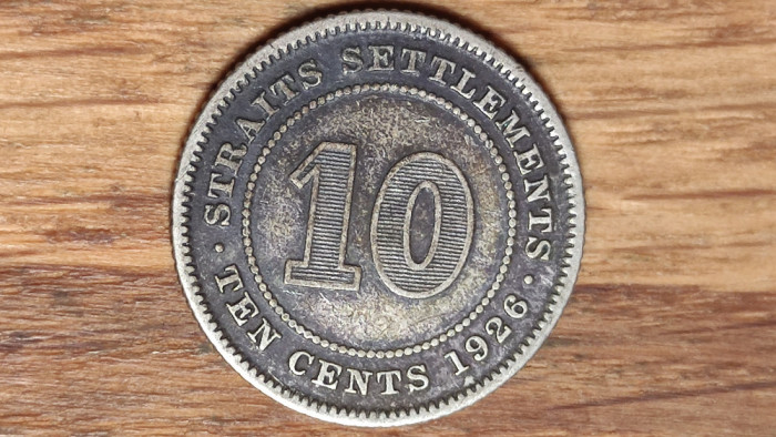 Straits Settlements - moneda de colectie argint - 10 cents 1926 - George V