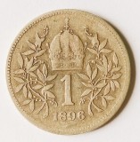 AUSTRIA 1 COROANA 1896 KRONE KORONA ARGINT VF++ ( CITITI DESCRIEREA )