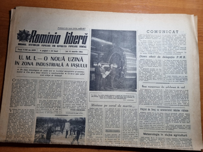 romania libera 12 martie 1964-art. orasul ploiesti,piatra neamt,turnu severin