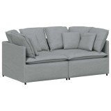 Cumpara ieftin Canapea modulara cu perne, gri deschis, textil