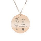 Charlotte - Colier personalizat profesoara din argint 925 placat cu aur roz