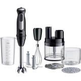 Mixer vertical Braun MQ55755M, 1000 W, 25 trepte viteza, Functie Turbo, Tocator SizeControl 500 ml, Procesor alimente 500 ml, Pahar gradat 600 ml, Tel