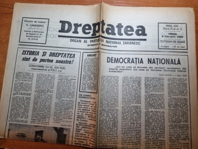 ziarul dreptatea 9 februarie 1990-istoria si dreptatea sunt de partea noastra foto