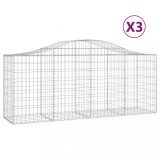 Cumpara ieftin Cosuri gabion arcuite 3 buc, 200x50x80/100 cm, fier galvanizat