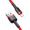 Cablu de Date USB la Lightning 1.5A, 2m - Baseus Cafule (CALKLF-C09) - Red