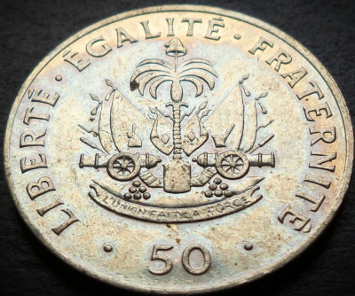 Moneda exotica 50 CENTIMES - HAITI, anul 1991 * cod 3703 E foto