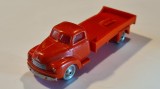 Macheta / jucarie veche de colectie LEGO HO 1:87, autocamion Bedford, macara remorcare, fabricata in Danemarca in anii &#039;55-&#039;69 din plastic / metal