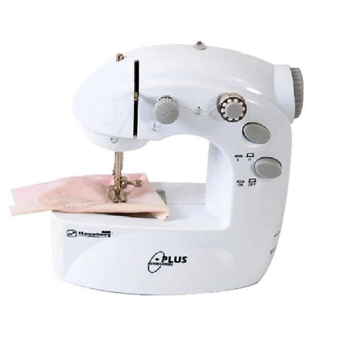 Masina de cusut Hausberg, 2 viteze, picioruse coasere, acumulator incluse, portabila, Alb