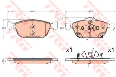 Set placute frana,frana disc HONDA CIVIC IX Hatchback (FK) (2012 - 2016) TRW GDB3600 foto