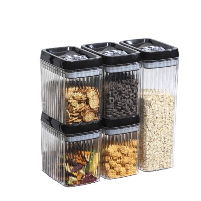 Set 5 Recipiente din Plastic, Cyrax, pentru Alimente/Obiecte, Inchidere Ermetica, Textura Ondulata, 4 x 1.5l, 1 x 3.3 l, Transparent foto