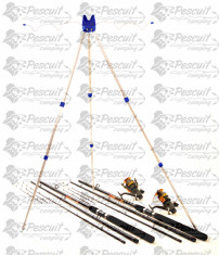 Kit Complet 3.6m Pescuit Feeder 2 Lansete 2 Mulinete 9 Rulm Si Tripod 4 Posturi foto