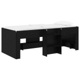 vidaXL Cadru de Pat &Icirc;nalț pentru Copii 2 pcs Stejar Negru 3422548