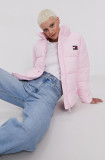 Tommy Jeans Geacă femei, culoarea roz, de iarnă