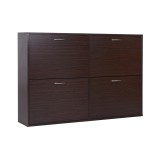 HOMCOM Pantofar cu Rafturi Reglabile din PAL, 120x24x81 cm, Maro | Aosom Romania