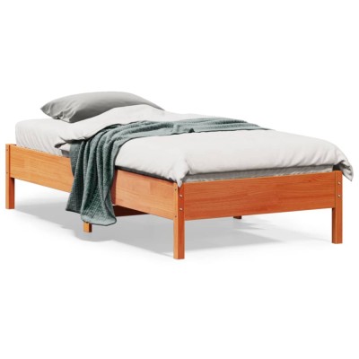 vidaXL Cadru pat fără saltea, maro ceruit, 75x190 cm, lemn masiv pin 842733 foto
