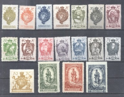 Liechtenstein 1920 Usuals Mi.25-42 MH/MNH AG.073 foto