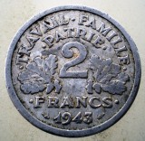 1.133 FRANTA VICHY WWII 2 FRANCS FRANCI 1943