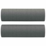 Cumpara ieftin Perne decorative, 2 buc., gri inchis, &Oslash;15x50 cm, textil