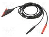 Cablu Kelvin ST&Auml;UBLI 20A 1kV 2,5m cu mufă banană 4mm și clemă crocodil