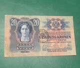 Bancnota 20 Korona 1913 austro Ungaria timbru special Romania seria 507276