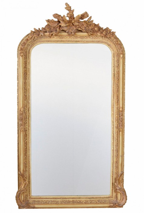 Oglinda Rococo din cristal cu o rama aurie CAT216Z