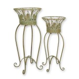 Set doua jardiniere din fier forjat antik green XW-13