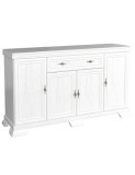 Comoda Living Alb Antichizat VM4, 168 cm, 4 Usi, Sertar, Pal Melaminat, Stil Rustic