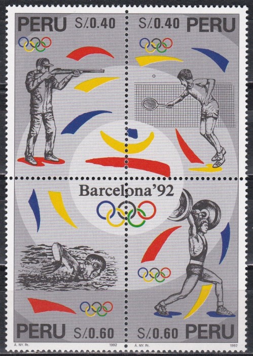 Peru 1992 - Jocurile Olimpice - Barcelona, Bloc, MNH