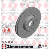 ZIMMERMANN SPORT COAT Z 150.3478.52 Disc frana perforat, ventilat interior, acoperit (cu un strat protector), continut ridicat de carbon