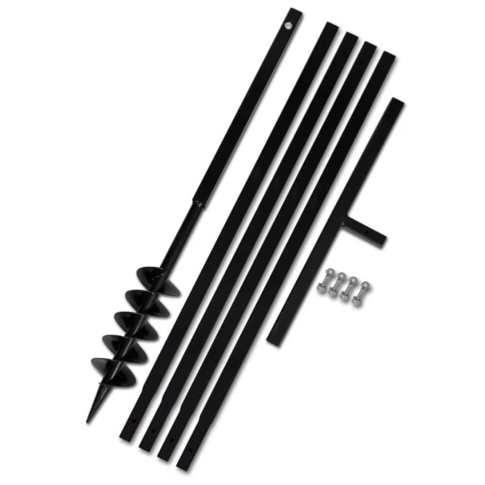 Burghiu manual găuri &icirc;n păm&acirc;nt 100 mm cu tub prelungitor 5 m