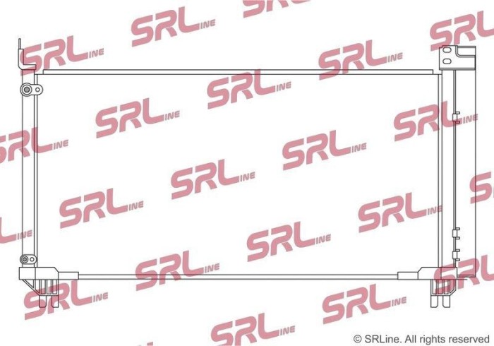 Condensator climatizare AC Toyota Highlander, motor: 3.5 V6, 3.5 V6 Hybrid, Condensator cu uscator integrat, 740x360x22, SRLine, miez si rezervor din