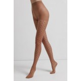 Ciorap cu model plasă cu puncte, Conte Fantasy Pois, Bronz, 2-S Standard