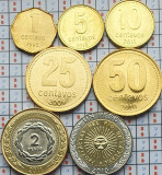 Set 7 monede Argentina 1, 5, 10, 25, 50 centavos 1, 2 Pesos 1992 - 2011 UNC-A025, America Centrala si de Sud